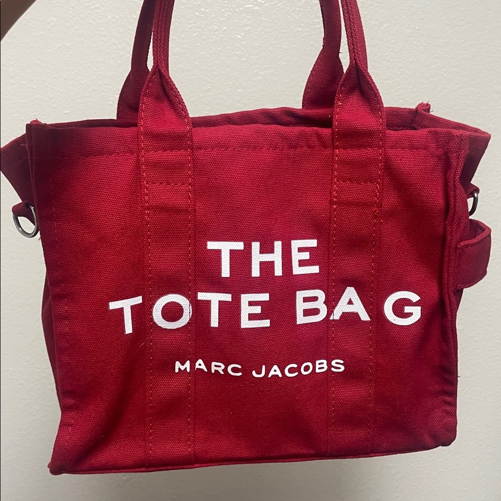 Marc Jacobs Crimson Tote with White Lettering